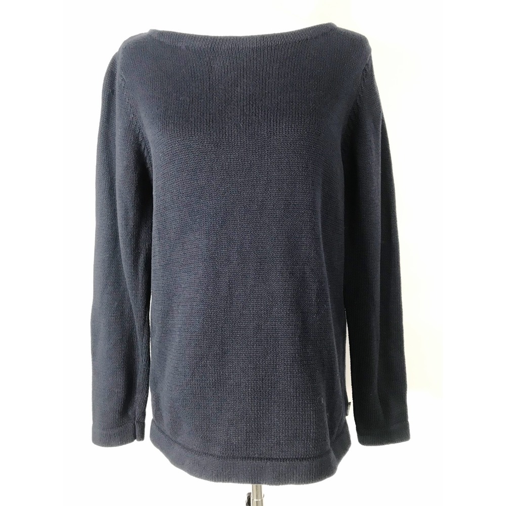 Lauren Ralph Lauren Sweater Womens Large Blue Boat Neck Pullover Preppy Nautical